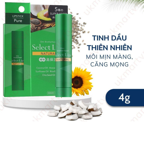 Son dưỡng môi không màu, tăng cường dưỡng ẩm từ thực vật Omi Select